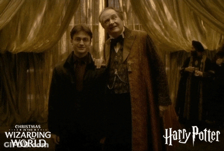 Happy Christmas Harry Potter And Professor Horace Slughorn GIF