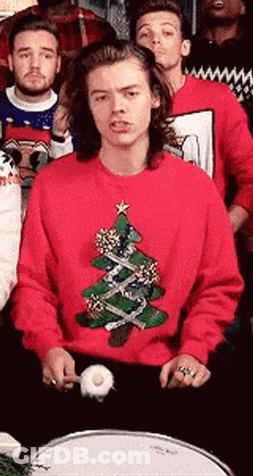 Happy Christmas Harry Styles Drum GIF
