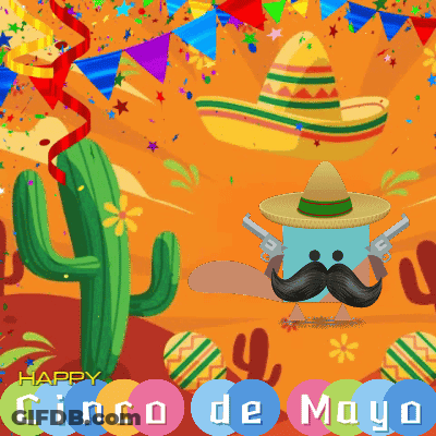 Happy Cinco De Mayo Greeting Card With Cactus GIF