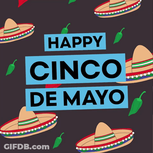 Happy Cinco De Mayo Mexican Hats GIF