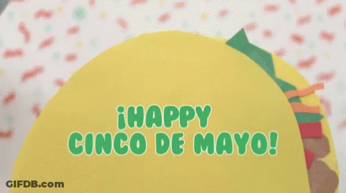 Happy Cinco De Mayo Sign With Taco GIF