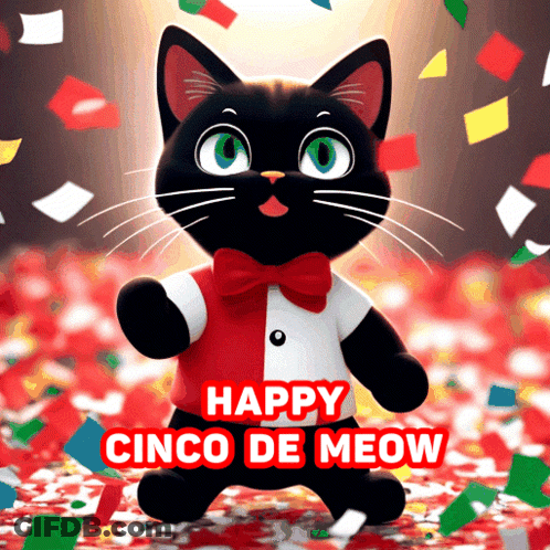 Happy Cinco De Meow Cat Poster GIF