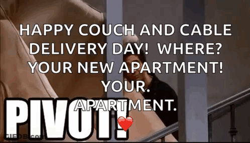 Happy Couch And Cable Delivery At Pivot Apartment GIF
