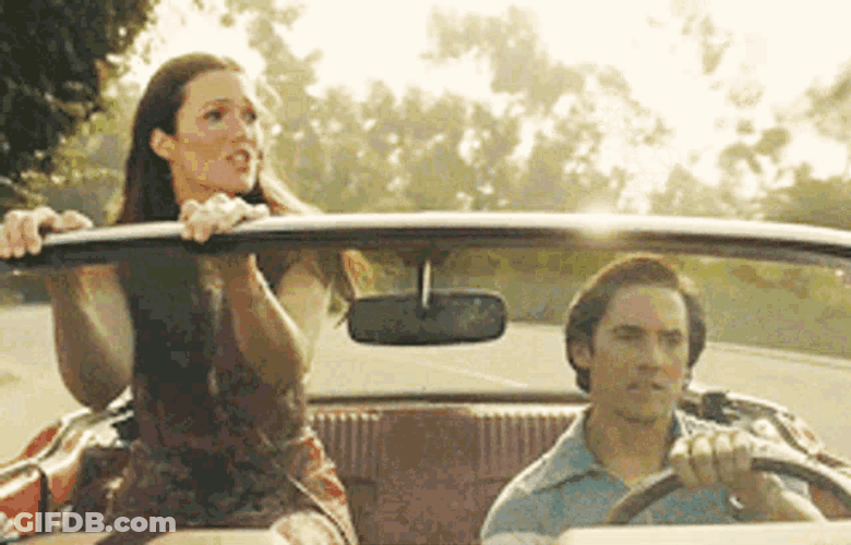 Happy Couple Road Trip GIF