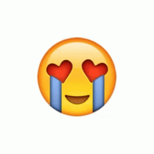 Happy Crying Emoji Heart Eyes GIF