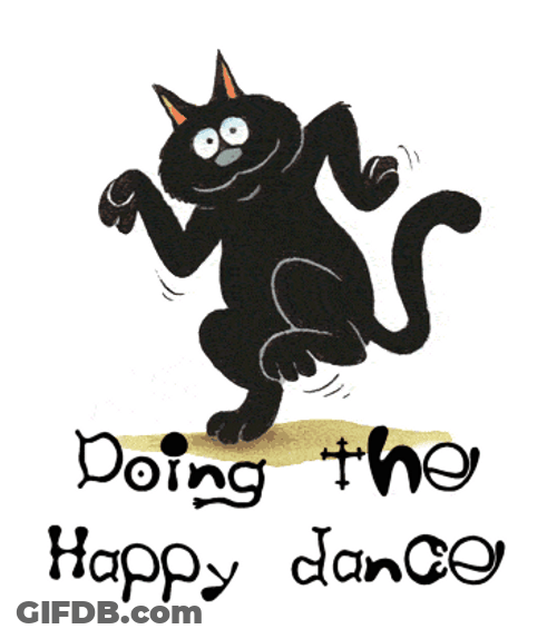 Happy Cute Dance Cat Animated GIF