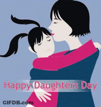 Happy Daughters Day Woman Hugging Little Girl GIF