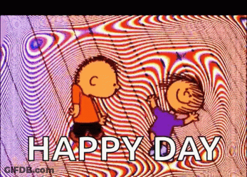 Happy Day Greeting With Two Peanuts Characters GIF