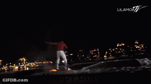 Happy Diwali Greeting With Firework Display GIF