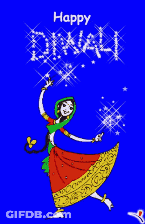 Happy Diwali Indian Girl Dancing GIF