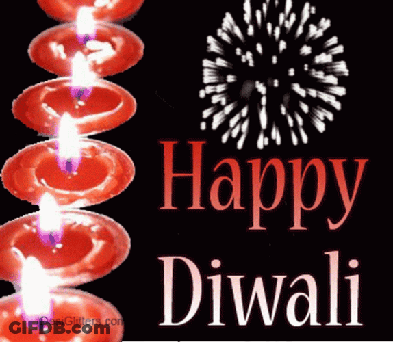 Happy Diwali Lined Up Candles GIF