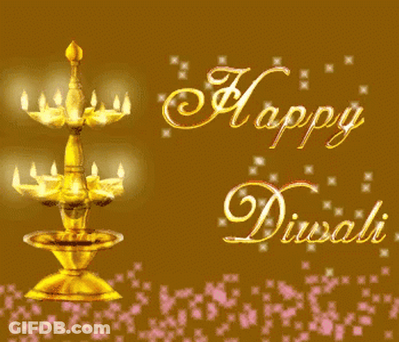 Happy Diwali Oil Lamp Two Layers GIF