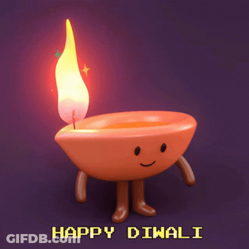 Happy Diwali Smiling Diwali Lamp GIF