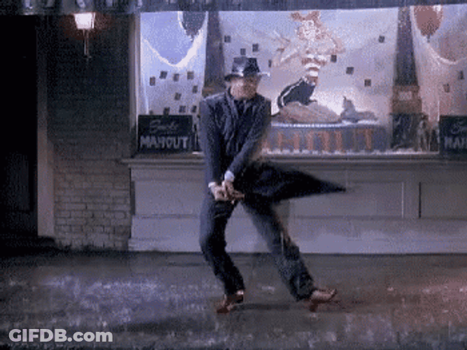 Happy Don Lockwood Dancing In The Rain GIF