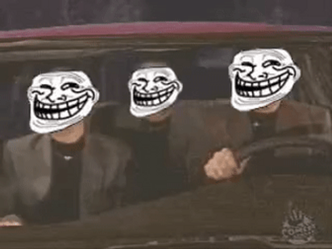 Happy Driving Trolling Face GIF