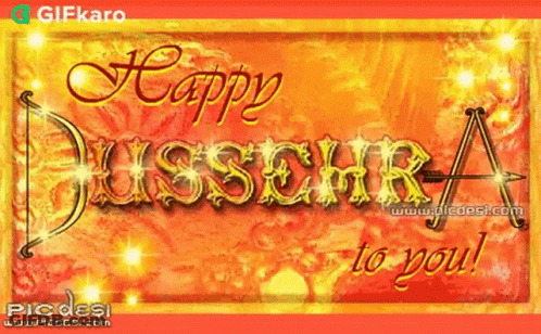 Happy Dussehra Greeting Card GIF