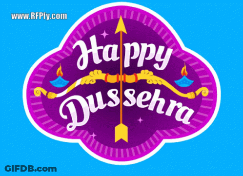 Happy Dussehra Sticker With Bow And Arrow GIF