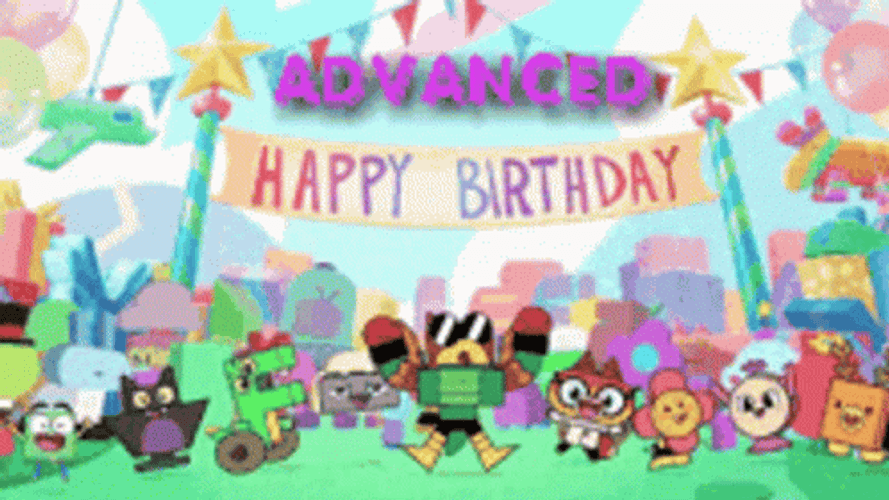 Happy Early Birthday Advanced UniKitty Cartoons GIF