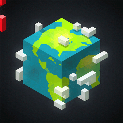 Happy Earth Day Box Planet GIF
