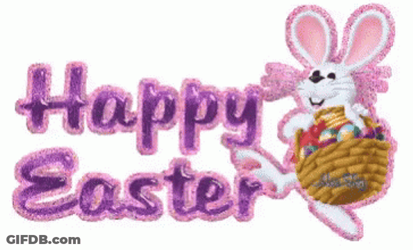 Happy Easter Bunny And Eggs GIF