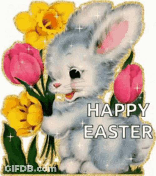 Happy Easter Bunny Digital Art He Has Risen GIF