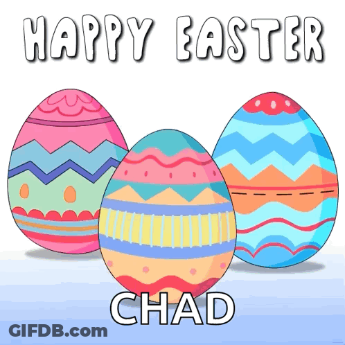 Happy Easter Card With Colorful Eggs GIF