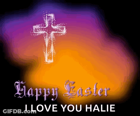 Happy Easter Card With Cross I Love You Halie GIF