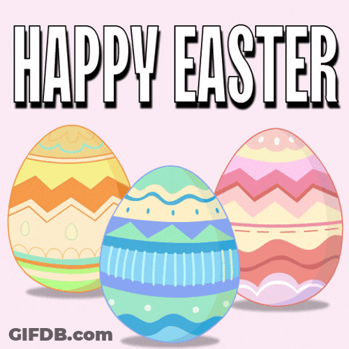 Happy Easter Egg Dog Three Eggs Penguin GIF