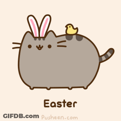 Happy Easter Funny Cute Pusheen The Cat GIF