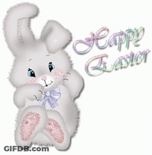 Happy Easter Glittery Bunny GIF