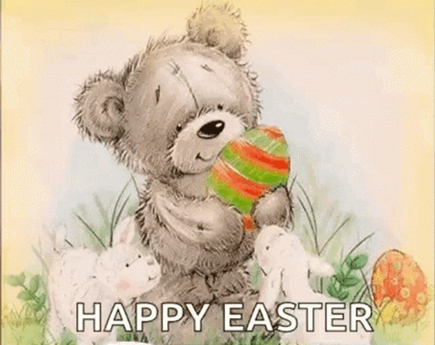 Happy Easter Grey Bear GIF
