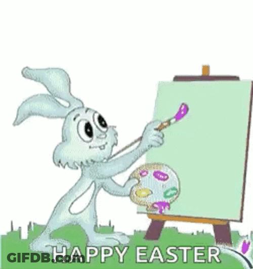 Happy Easter Painting Rabbit GIF