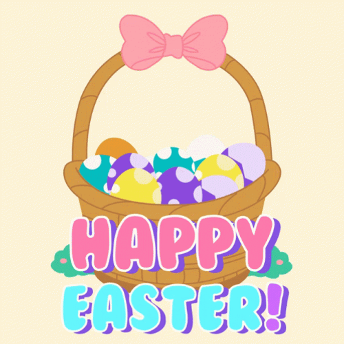 Happy Easter Sunday Bunny On Basket GIF