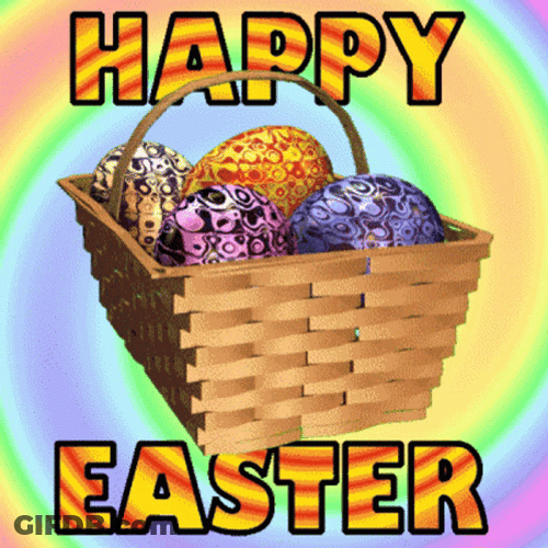 Happy Easter Sunday Hanging Basket GIF