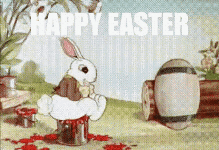 Happy Easter Vintage Bunny GIF