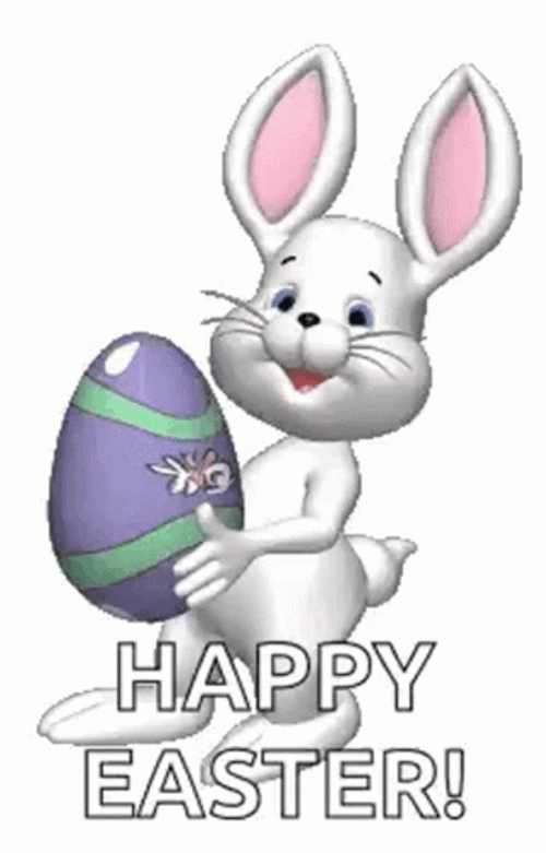 Happy Easter White Bunny GIF