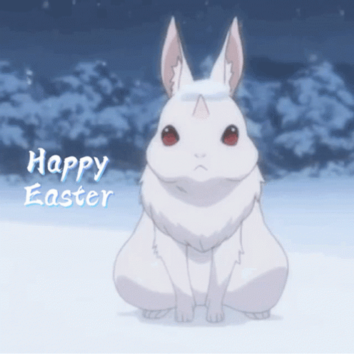 Happy Easter White Cute Bunny GIF
