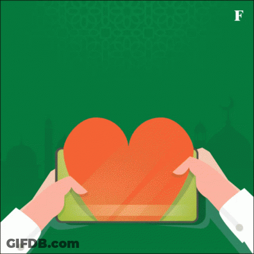 Happy Eid Al-Fitr Greeting Card With Family In Heart GIF