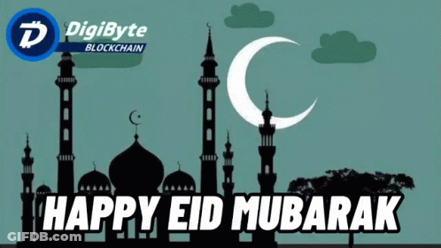 Happy Eid Mubarak Poster With Mosque GIF
