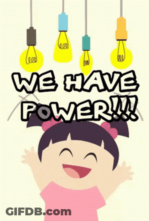 Happy Electricity Power Back GIF
