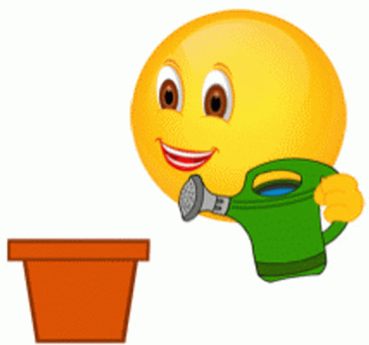 Happy Emoji Gardening Rose GIF