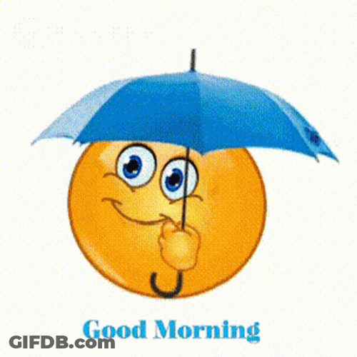 Happy Emoji Good Morning Rainy Day GIF
