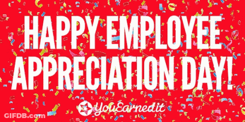 Happy Employee Appreciation Day Poster Red Background GIF