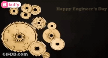 Happy Engineer's Day Card With Gears GIF