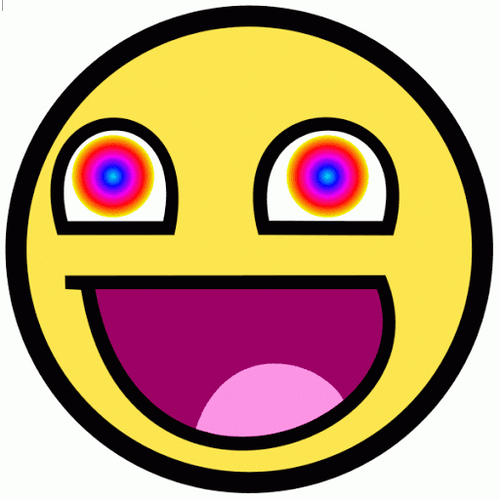 Happy Face Emoji Glowing Eyes GIF