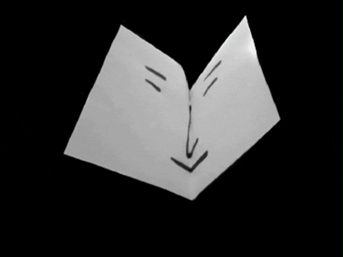 Happy Face Folding Paper GIF