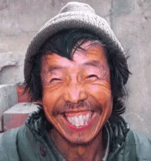 Happy Face Funny Homeless Beggar GIF
