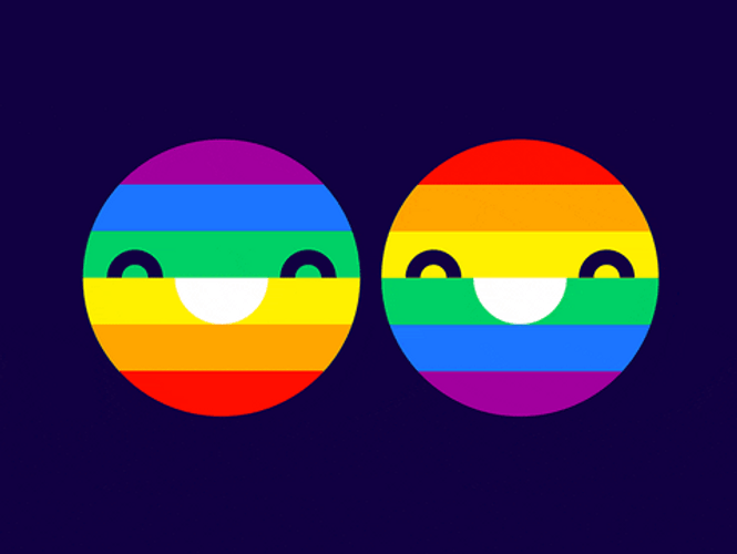 Happy Face Rainbow Doodle GIF