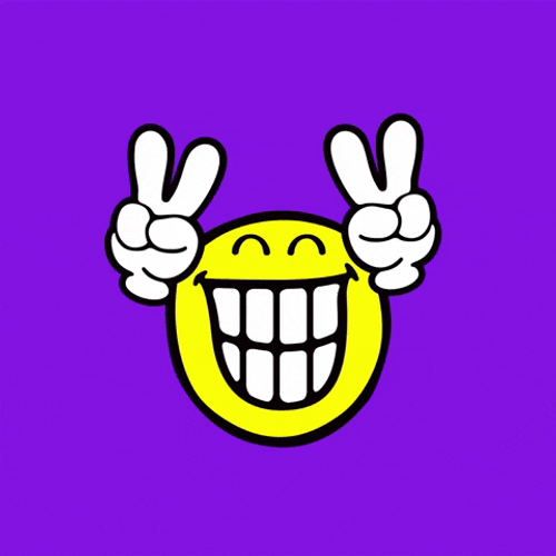 Happy Face Smiley Peace Sign GIF