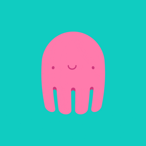 Happy Face Spinning Baby Octopus GIF